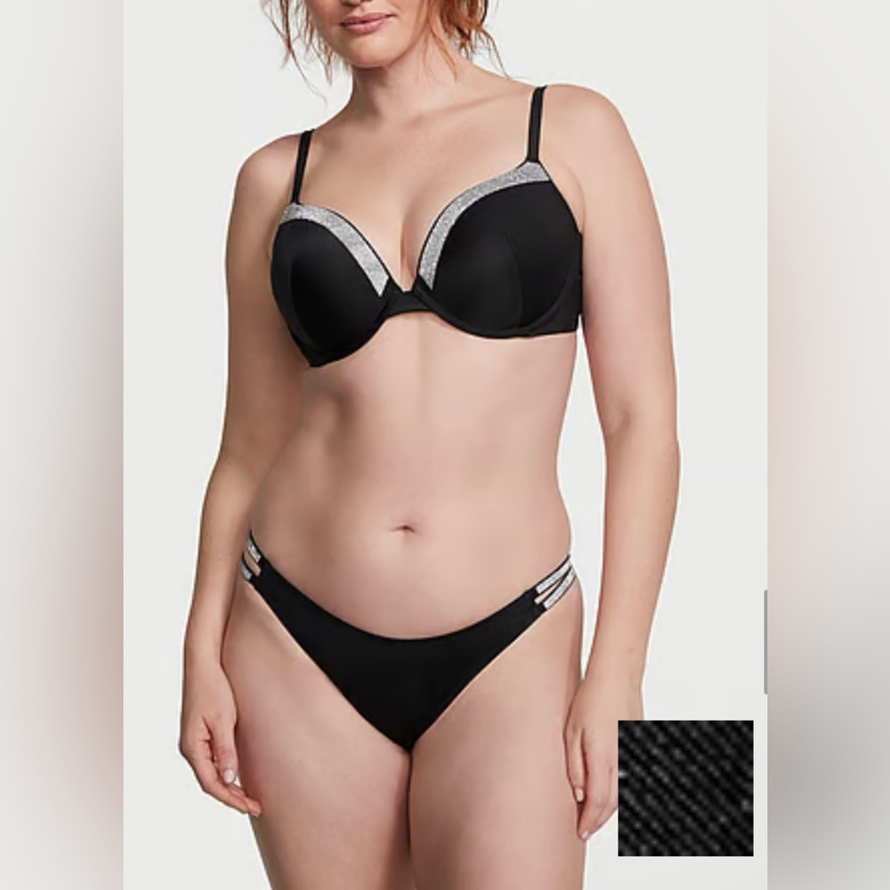 Victoria's Secret Swim Very Sexy Push-Up Brazilian Bikini 3 Piece Set, 32DD, XS